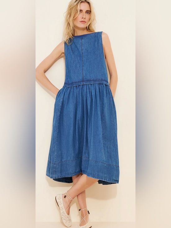 Free People Dresses & Skirts - Free People Soraya Denim Midi Dress Size M